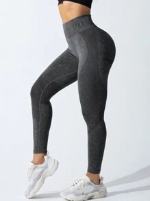 TCVC Pantalones ajustados de cintura alta y unicolor para mujer, mallas elásticas ajustadas para entrenamiento, que dan forma al Body y controlan el abdomen, aptas para ejercicio en interiores y exteriores, pantalones de yoga
