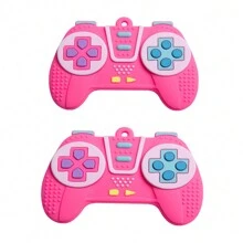 1 件装硅胶卡通游戏手柄牙胶玩具，硅胶益智牙胶玩具，可爱游戏机造型，中国风元素，适合 6-12 个月宝宝的益智牙胶玩具，完美的感官咀嚼玩具，万圣节、感恩节、圣诞节礼物