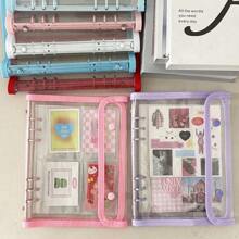 A5 Binder Double-Buckle Cover, 10pcs Refill Sleeves Bags, DIY Loose Leaf Photo Collect Book, Kpop Organizer Holder,Back To School,School Supplies