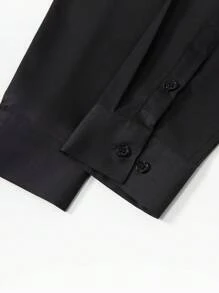 Silk Iron-Free Elastic Men's Long-Sleeved Shirt Solid Color Silky Business Casual Cardigan Composition 96% Polyester 4% Elastane/Single-Piece Shirt/Gram Weight 135g