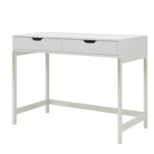 White ALEX Desk (100x48 Cm): Durable & Easy-Care Home Furniture With 2 Drawers For Computer & General Use - White - View 4