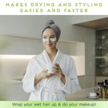 1 pieza Nueva toalla de secado de pelo de felpa de coral de alta densidad con textura de piña, gruesa y transpirable, adecuada para mujeres, secado rápido, súper absorbente, cuidado suave para cabello rizado y dañado, accesorio de baño de unicolor, productos esenciales de viaje para el cabello para peluquería, salón de belleza - A - Ver 3