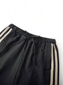 Womens Y2k Striped Sweatpants Loose Elastic Waist Straight Wide Leg Drawstring Track Pants Trousers Baggy Casual Joggers Sweatpants With Pockets 90s Aesthetic Clothes Streetwear For Teen Girls