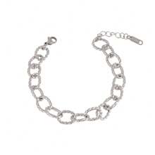 1 pieza Pulsera de acero inoxidable estilo punk para mujer, pulsera de cadena gruesa, joyería, mejor regalo para amigos