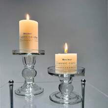 Chân nến thủy tinh cột La Mã phong cách Pháp cổ điển, trang trí nến (Không bao gồm nến) - Trong sáng - Xem 5