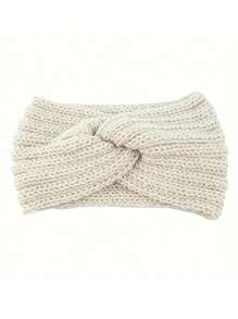 3pcs Fashionable Warm Knitted Wool Cross Headbands, Suitable For Teenagers In Autumn And Winter, Handmade - Multicolor - View 3