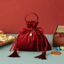 10 piezas, Bolsa de tela, Caja de dulces encogibles, Caja de dulces de boda, Bolsa de dulces para damas de honor, Bolsa de regalo, Bolsa de almacenamiento para el hogar, Caja de regalo - Multicolor - Ver 8