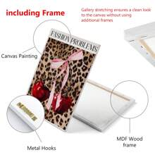 1PC, Áp phích treo bằng vải bạt, Tranh trang trí có khung bằng gỗ nguyên khối 40*50cm, Áp phích tạp chí cổ điển, Áp phích anh đào da báo, Nghệ thuật, In thời trang, Nghệ thuật, Nghệ thuật treo tường thời trang cổ điển, In áp phích thời trang, Nghệ thuật treo tường thời trang - Nhiều màu - Xem 6
