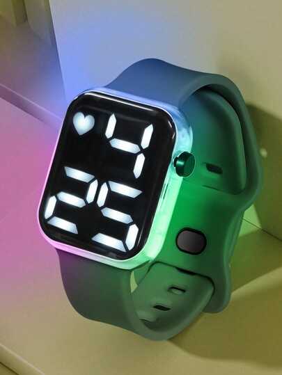 Kids Square Colorful Lighting Electronic Watches, Sports E-Watch Suitable For Daily Life & Gift-Giving