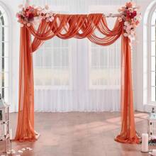 1pc Lawn Wedding Voile Curtain, Wedding Arch Canopy Backdrop 29.5"X118", 29.5"X236", Sheer Organza Fabric For Food Photography Prop, Valentine's Day Decor