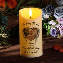 1pc Personalized Commemorative LED Candles, Customized Photos And Names, Paying Tribute To Loved Ones, Beautiful And Realistic Candlelight Effects, Commemorative Precious Moments, Condolence Gifts, Family Gifts, Valentine Day, Valentine Day Decor Birthday Graduation,Multi-Functional, ,Anti-Mold,Ornamental,Reusable,Exquisite,Stylish,High-Quality,Adorable,Modern,Custom,Unique,Personalized,Ideal Gifts For Him,Ideal Gifts For Her,Her,Boyfriend,Girlfriend,Dad,Mom,Family,Friends,Son,Daughter,Kids,For Anniversaries,For Birthdays,For Housewarming,For Graduation,Kitchen,Dining Room,Bedroom,Office,Living Room,Home,Garden,Tea Room