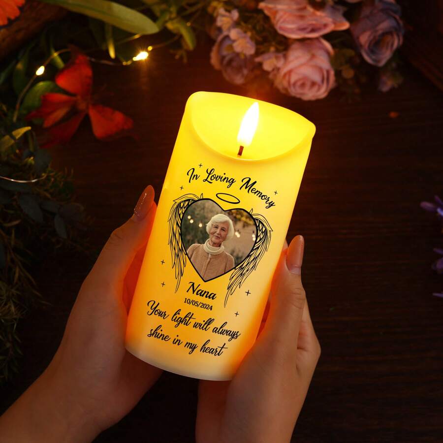 1pc personalized commemorative led candles customized photos and names