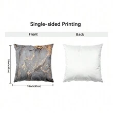 Set de 2 fundas de almohada con patrón de mármol gris clásico y elegante, adecuadas para sofá y sillas de la sala de estar y el dormitorio (No incluye insertos), 45x45cm - Gris - Ver 3