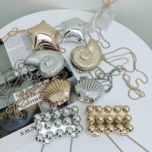 Stylish Gold And Silver Metal Crossbody Bag - Lightweight, Magnetically Closed, Removable Shoulder Strap, Unlined - Perfect For Every Occasion - Rose Gold - View 3