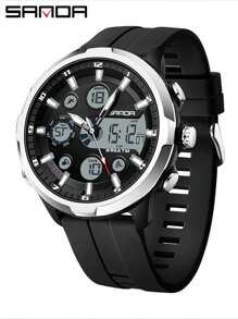 SANDA. SANDA Top Brand Men's Multifunctional Electronic Clock Outdoor Luminous Alarm Clock Military Waterproof LED Digital Quartz Watch - one-size - View 12