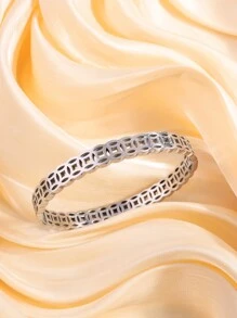1 Piece Stainless Steel Creative Personalized Simple Hollow Bracelet, Unisex Holiday Gift - Hollow Bracelet - View 9