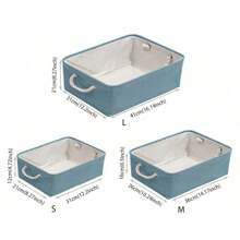 3sizes 1pc Pink Foldable Desktop Storage Basket With Large Capacity And Handle For Toys Organizer, Linen Fabric Storage Basket For Dirty Clothes,For Back To School