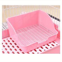 兔子便盆，防溅便盆托盘，适用于豚鼠、雪貂、兔子、刺猬，钢丝/塑料底矩形厕所用品 - 彩色 - 查看 15