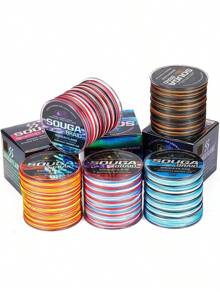SOUGAYILANG Braided Fishing Line, Abrasion Resistant, Zero Stretch, 4-Strand Multicolor Extra Visibility Fishing Braid For Saltwater Freshwater, 320YDS, 10-100LB - màu xanh lá - Xem 2