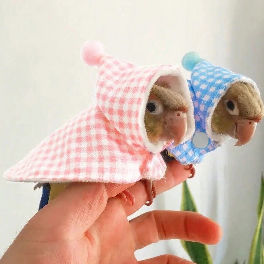 1pc Polyester Material Colorful Plaid Pattern Thickened Parrot Cape Poncho Outerwear, Suitable For Birds All Seasons - Multicolor - View 1