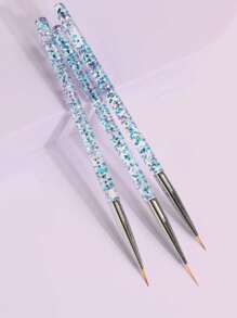 1pc Random/3pcs Nail Stripe Brush Set - DIY 3D Line And Tip Design, UV Gel Pen Professional Nail Tool - Multicolor - View 2