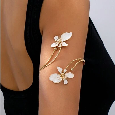 1 chiếc vòng tay hở mặt hình con bướm, phụ kiện trang phục đi nghỉ thanh lịch theo phong cách Châu Âu và Mỹ dành cho phụ nữ