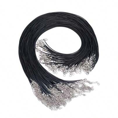 10/20/50/100PCS 1.5mm Wax Rope Necklace Cord - DIY Jewelry Making Accessories For Men's And Women's Daily Holiday Wear - Adjustable Black Buckle, Length 45cm/18inch, Versatile Craft Supplies For Creative Designs