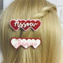 1pc Customized Acrylic Name Hair Clip - Personalized Macaron Inspired, Three-Layer Design, Unique Colors - Perfect Gift For Women And Best Friends, Hair Accessories For Women , Hair Clips, Claw Clips, Hair Ties, Accessories Women, Wedding Hair Accessories, Spring Summer Bright Colors