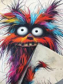 Camiseta de manga corta con cuello redondo para hombre, con estampado digital 3D de perro vibrante. Tela de poliéster suave y ligeramente elástica, corte regular, para uso casual los fines de semana en verano. Lavar a mano o limpiar en seco, forro de poliéster.