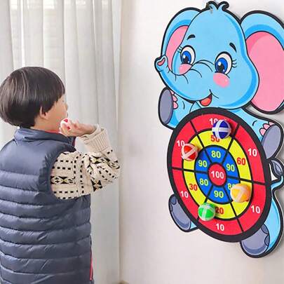 1pc Non-Woven Dart Board Toy, Creative Cartoon Elephant Design, Indoor/Outdoor Sports Fun Multi-Player Party Game Toy, Easter/Carnival Party Children's Day Holiday Game Gift, New Year Present