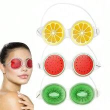 1pc/2pcs Fruit Design PVC Gel Cooling Eye Mask, Soothing & Cold Compress Eye Pads,School,Back To School,Travel,Travel Essentials,Home Essentials,Eye Mask,Sleep Mask - Multicolor - View 3