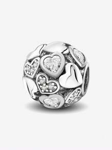 1 PC 925 Sterling Silver Twisted Heart Pendant Charm Pendant Ball Suitable For Bracelets DIY Women's Jewelry Valentines