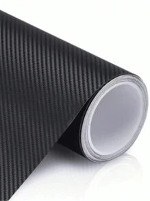 Adesivo Vinil Fibra de Carbono 3D A Prova D'Água envelopamento Automotivo, Móveis e Geladeira 1m x 10cm - Preto - Visão 2
