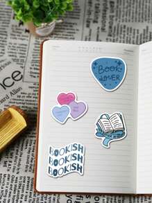 50pcs Blue Bookish Graffiti Stickers Decorative Water Cups Notebook Luggage Waterproof Stickers