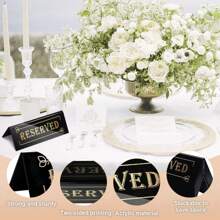 1pc/3pcs Reserved Table Signs, Acrylic Guest Reservation Table Tents Sign, Waterproof Double-Sided Reserved Seat Signs, Reserve Signs For Wedding Birthday Party Restaurants Meeting Chair