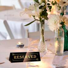 1pc/3pcs Reserved Table Signs, Acrylic Guest Reservation Table Tents Sign, Waterproof Double-Sided Reserved Seat Signs, Reserve Signs For Wedding Birthday Party Restaurants Meeting Chair