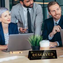 1pc/3pcs Reserved Table Signs, Acrylic Guest Reservation Table Tents Sign, Waterproof Double-Sided Reserved Seat Signs, Reserve Signs For Wedding Birthday Party Restaurants Meeting Chair