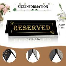 1pc/3pcs Reserved Table Signs, Acrylic Guest Reservation Table Tents Sign, Waterproof Double-Sided Reserved Seat Signs, Reserve Signs For Wedding Birthday Party Restaurants Meeting Chair