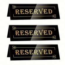 1pc/3pcs Reserved Table Signs, Acrylic Guest Reservation Table Tents Sign, Waterproof Double-Sided Reserved Seat Signs, Reserve Signs For Wedding Birthday Party Restaurants Meeting Chair