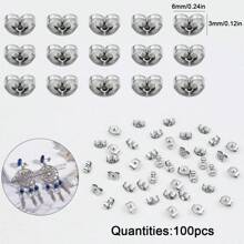50/100pcs Stainless Steel Earring Back Clasps, Butterfly Clutch Stoppers To Prevent Earrings From Falling, DIY Jewelry Making Accessories Materials - Stainless Steel Earplugs - View 2