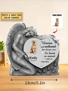 Individuell angefertigte Gedenkplakette in Herzform aus Acryl - Gedenkgeschenkidee zu Weihnachten/für Familienmitglieder - Foto hochladen - Tief in meinem Herzen wirst du immer bleiben, geliebt und vermisst jeden Tag