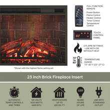 Mueble para TV con chimenea eléctrica Ameriwood Home Ashton Lane para TVs de hasta 65", Roble Magnolia/Nogal Columbia