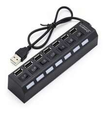 Hub De 7 Puertos Multi Contacto Usb 2.0 Interruptores Independientes Adaptador USB Led - Blanco y Negro - Ver 2