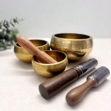Singing Bowls Set~Meditation Sound Bowl For Yoga, Meditation, And Spiritual Healing. Hand Beaten Hammering Singing Bowls For Sound Healing Birthday Plates Kitchen Accessories Kitchen Decor Table Tray Trays Fruit Tray Tray Decor Gifts Graduation