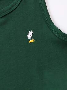 Teen Boy 2pcs Casual Set: Pattern Sleeveless T-Shirt And Elastic Waist Hawaiian Shorts