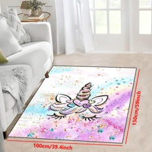 1pc 'Colorful Shiny Diamond Unicorn' Non-Slip Resistant Rug, Machine Washable, Carpet For Entryway Living Room Bedroom Nursery Room, Outdoor Patio Garden Yard Decor Rug, Home Decor, Room Decor, Area Rug, Tapestry - Multicolor - View 19