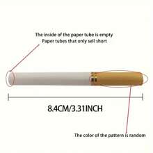 200 件，带过滤嘴的空烟管，纸质材料，创意迷你烟管，DIY 香烟制作配件，带过滤嘴，短尺寸，内部为空，图案随机，用于卷烟 - 彩色 - 查看 4