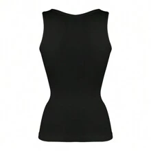 Slimming Women Tummy Control Shapewear Abdomen Compression Camisole Cami Vest Tank Top Body Shaper Ladies Underwear Undershirts Shaping Tops Shirts Wide Shoulder Strap No Pad - Black - View 10