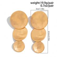2 Pairs Of Zinc Alloy Handmade Hammered Electroplating Non-Glossy Gold Non-Glossy Silver Vintage Sense Of Metal Texture Daily Casual Workplace Party Clothing Versatile Modification Of The Face Elegant Geometric Asymmetric Fashion Ladies Earrings Set