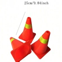 1pc 25cm Folding Reflective Road Cone, Portable Advertisement Road Barrier, Traffic Safety Emergency Warning Cone - Multicolor - View 5